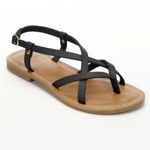 Black strappy sandals